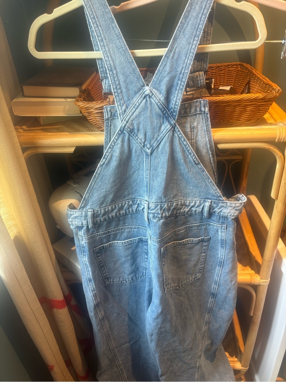 Listicle Light Wash Wide Leg Overalls - Picture 3 of 4